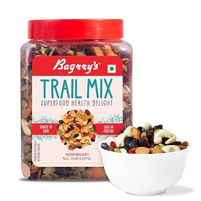 Bagrry’s Trail Mix 1kg | 7 in 1 Superfoods | California Almond | Cashews | Cranberries | Dates | Pumpkin Seeds | Green &