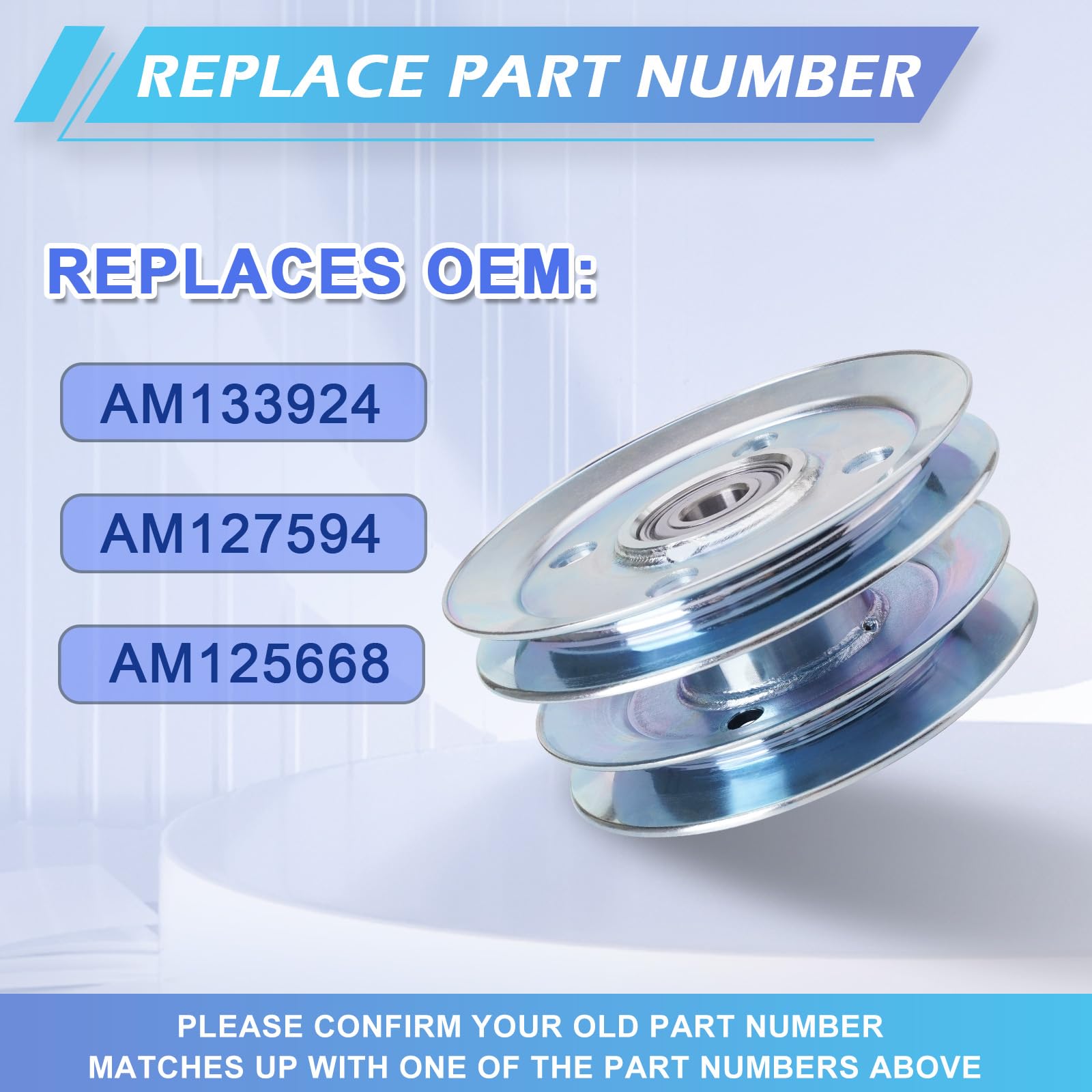 AM133924 - Polea tensora de correa de transmisión de doble cubierta sustituye a AM127594 AM125668 compatible con LT170 LX255 LX266 LX277 LX280 LX289 GX255 GX325 GX335 GX345 GX355, con 1211 .9