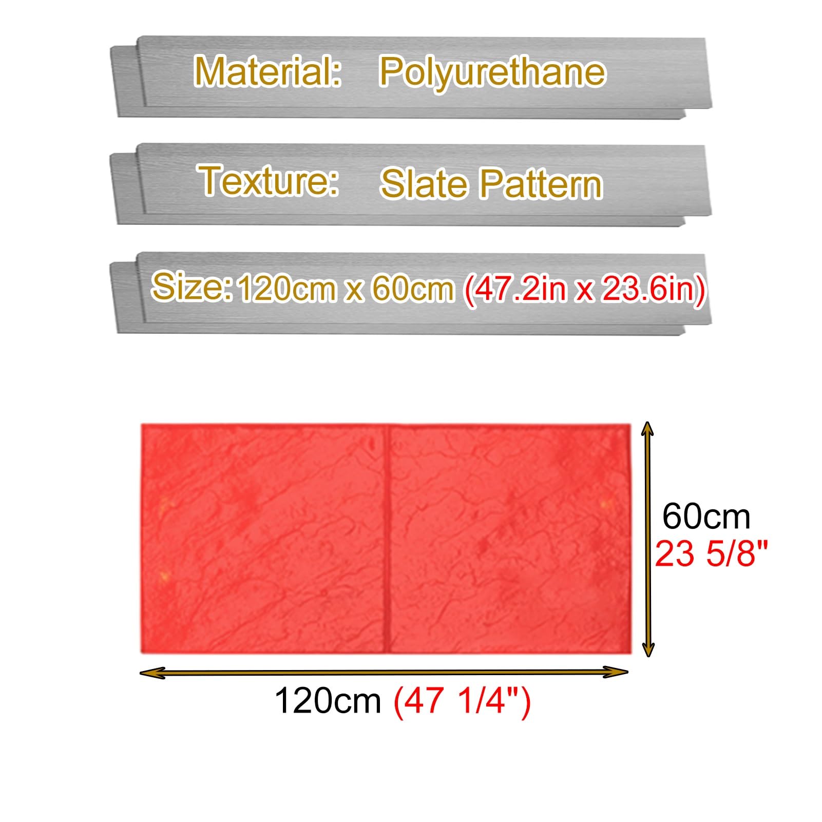 Stampi in calcestruzzo fai da te Tappetino realistico per pavimentazione esterna Flagne Texture Cuscinetti in cemento per vialetti e patiiDurevole e facile da usare
