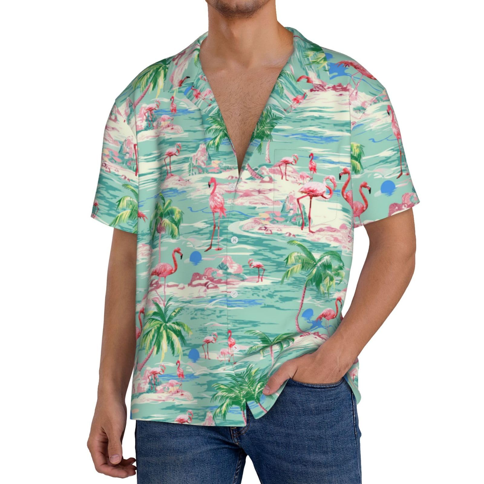 Yirasnezy Men's Hawaiian Shirts Summer Short Sleeve Beach Shirt Relaxed Fit Vacation Button Down Shirts