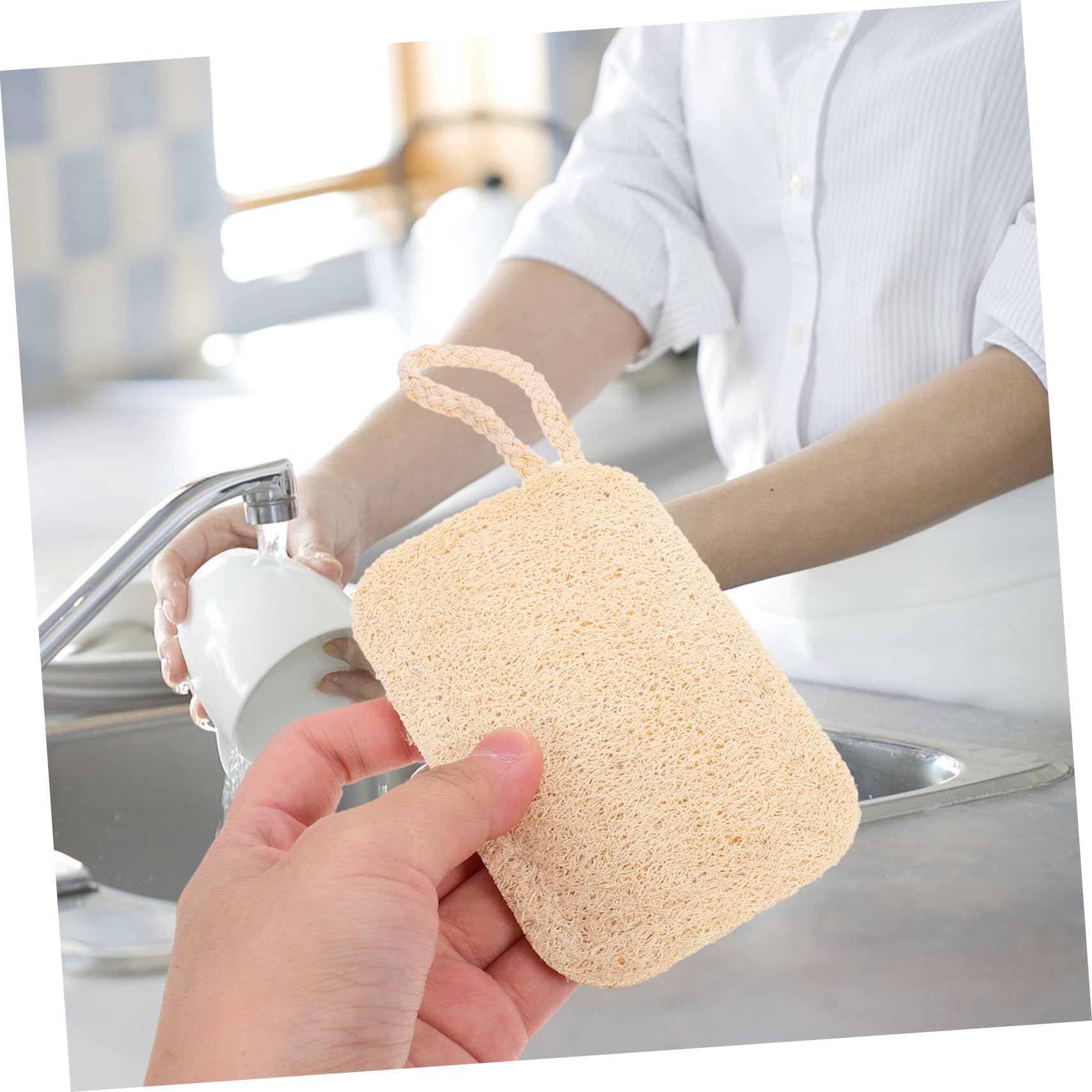 HAPINARY Natural Loofah Dish Scrubber Dish Washing Scrubbers Kitchen Towels for Cleaning