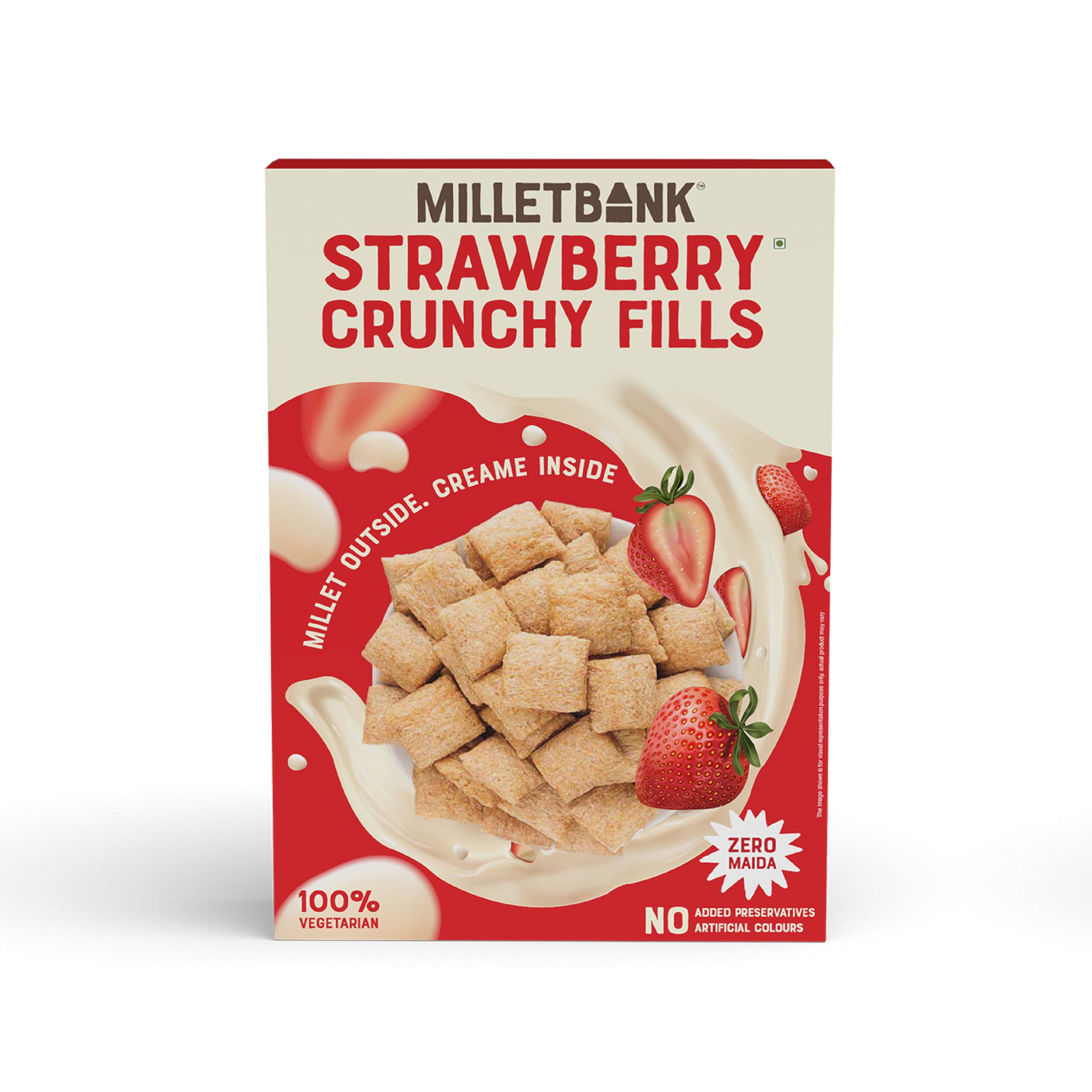 Strawberry Fills Breakfast Cereal | No Added Colour, No Preservatives | Wholesome Cereal Option | 1 x 250g