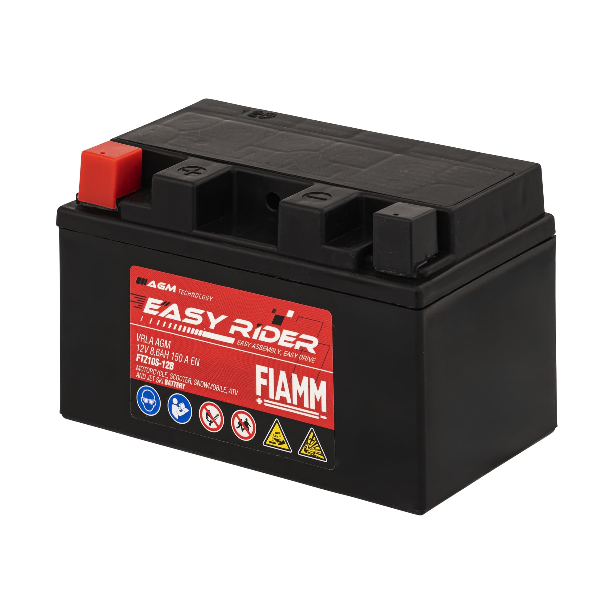 Fiamm Batteria per Moto e Scooter FTZ10S-12B 8.6AH 150A, Batteria Easy Rider AGM Technology, Massima Potenza di Avvio,Senza Manutenzione, Già Carica, Pronta all'Uso, Adatta a Scooter e Moto | AGM Technology, Massima Potenza di Avvio,Senza Manutenzione, Gi