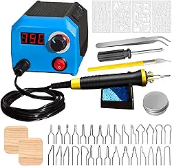Kit de queima de madeira, ferramenta de queima de madeira, kit de queimador de madeira de temperatura ajustável digitalmente, kit de ferramentas de queimador de madeira profissional para adultos,