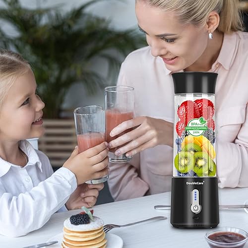 Miniatura 4 de Licuadora portátil para batidos y licuados, exprimidor eléctrico de 16.9 fl oz, licuadora de batidos de 4000 mAh con material sin BPA, licuadora de