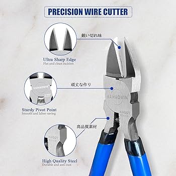 KATA 6" Flush Cut Wire Snips - Spring Loaded Side Cutters For Jewelry, Electronics & Crafts