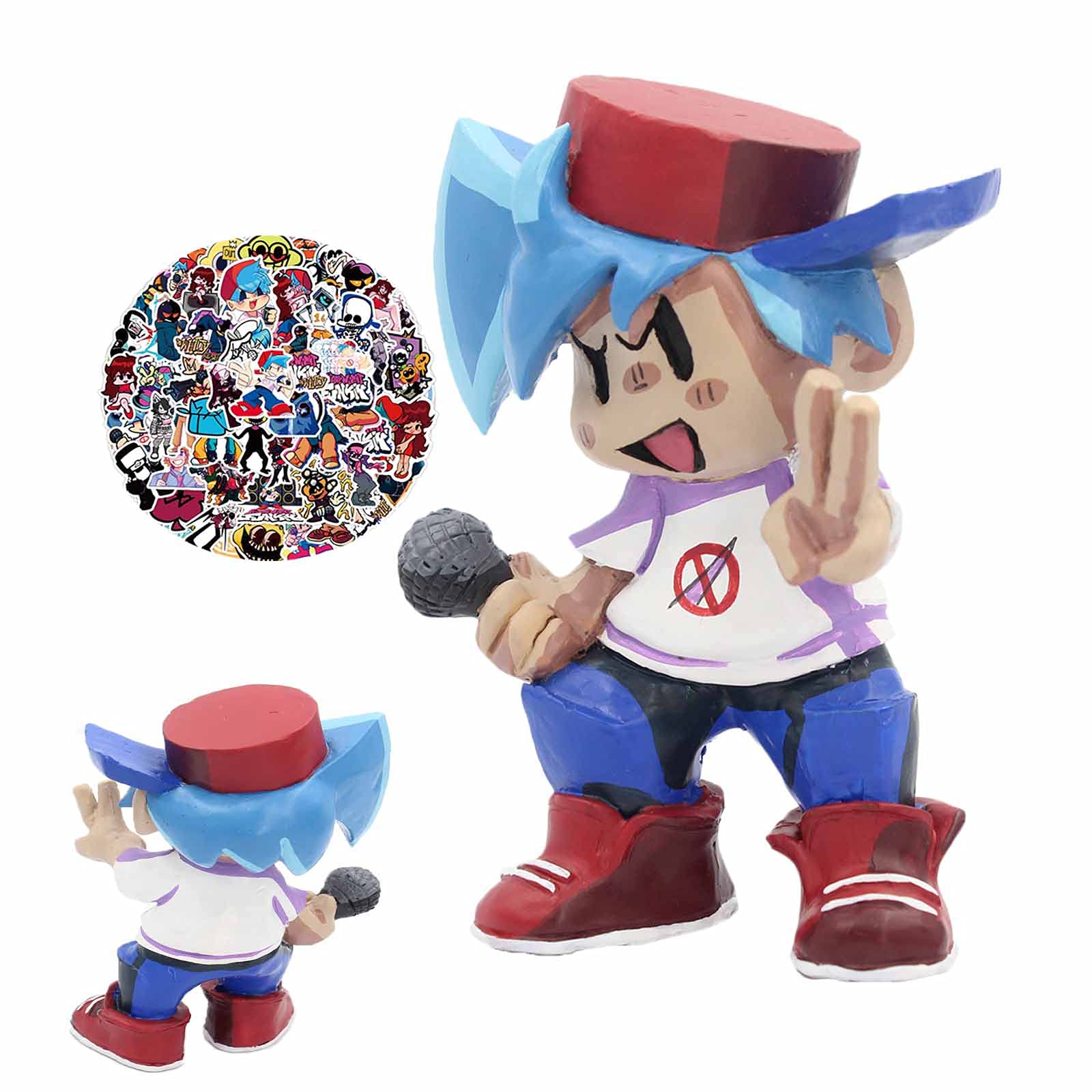 Friday Night Funkin Boyfriend Action Figure,Game Fnf Boyfriend Resin Toy  Blue Hair Made by Hand with 50 Free Mini Stickers for Fans Collection  (Boyfriend) : Amazon.com.au: Toys & Games