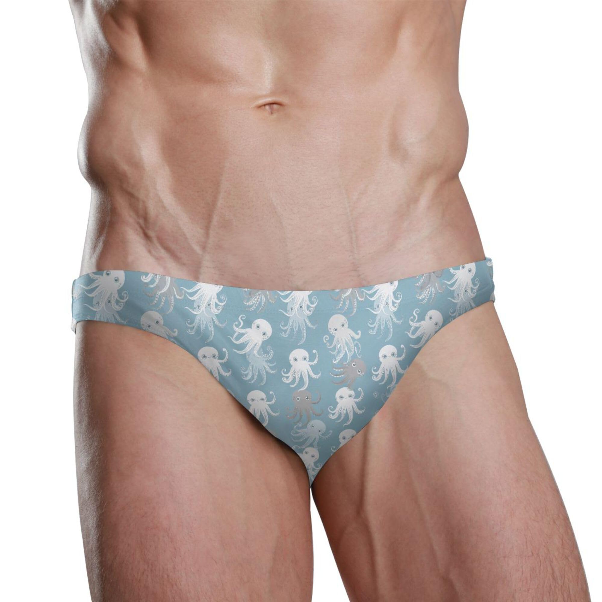 Cute Octopuse Swim Briefs for Men Swimsuit Bikini Swimwear S B0404162