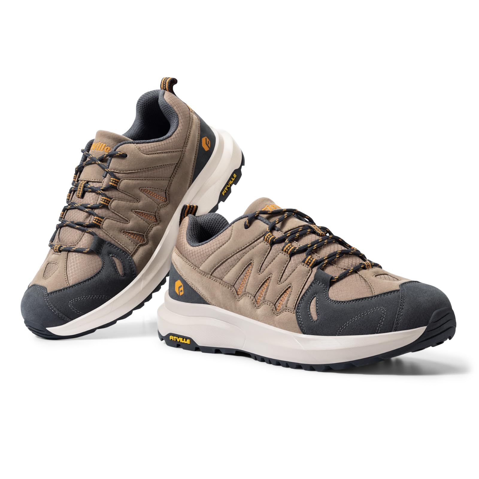 FitVille Zapatillas Trekking Hombre Extra Ancho Zapatos Senderismo Nordic Walking Antideslizantes Zapatillas Deportivas Transpirables Calzado Running
