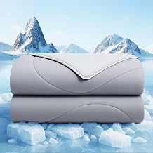 BestGlory Cooling Comforter Twin Size, Cooling Blankets for Hot Sleepers and Night Sweats, Double Side Cool Soft Light Micro Gravity and Breathable Absorb Heat Bed Blanket 68"90" Inches, Gray