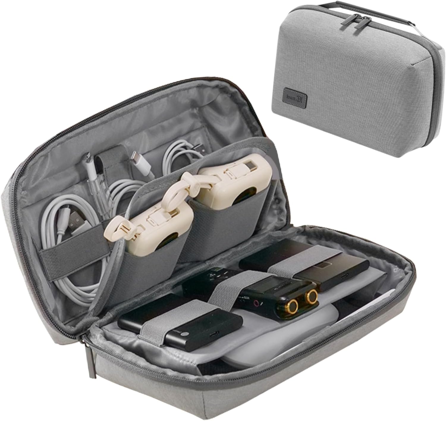 Electronics Travel Organizer Bag for Cables & Accessories, Portable Tech Organizer case with multiple compartments, waterproof charger storage, compact travel organizer