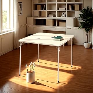 FurnitureR Tables Consoles de Salon, Design Moderne, Métal Robuste et Bois, Intérieur Polyvalent, Fonction Pliable, Gain de Place, 86 x 86 x 71cm