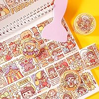 Vista 28 de Alideco - Cintas adhesivas decorativas pequeñas de mochi washi, ideales para suministros de diario, manualidades, álbum de recortes, bricolaje