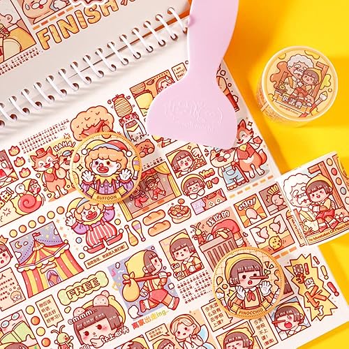 Miniatura 28 de Alideco - Cintas adhesivas decorativas pequeñas de mochi washi, ideales para suministros de diario, manualidades, álbum de recortes, bricolaje