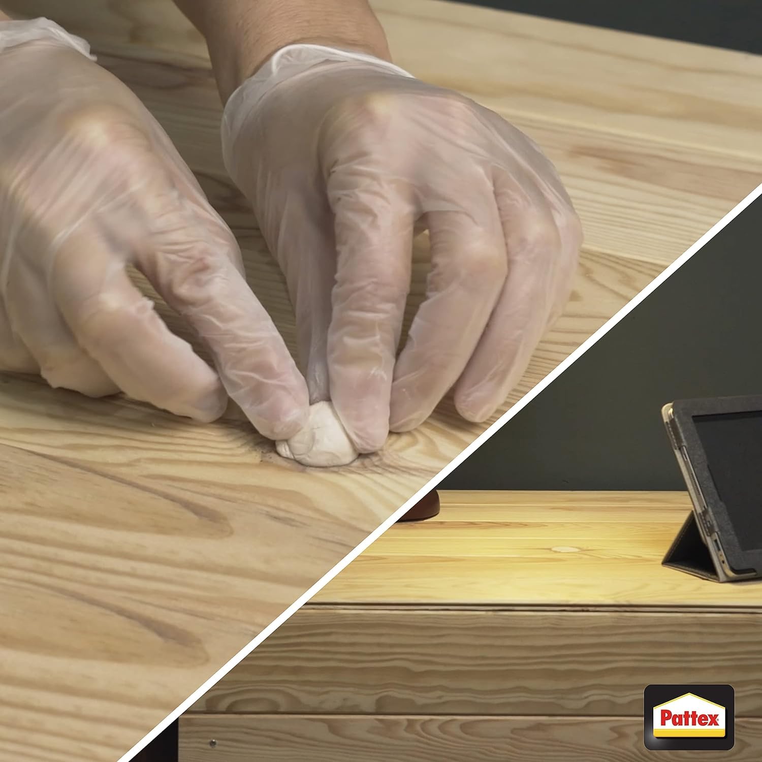Pattex Barrita Arreglatodo, masilla bicomponente especial madera, pasta moldeable para pegar y reparar, resina epoxi barnizable y lijable para varias maderas, tubo 48 g — view 4