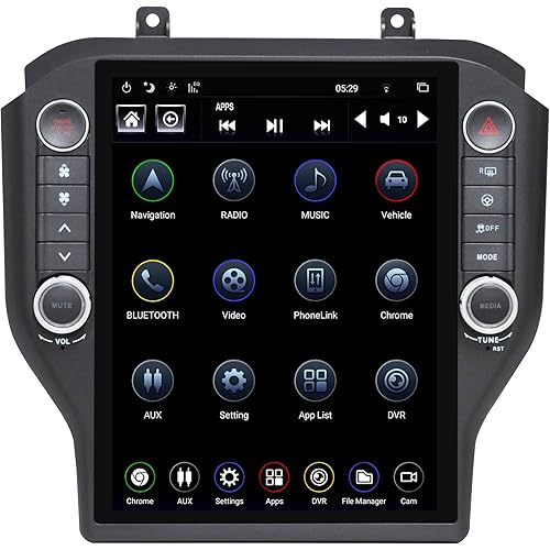 LINKSWELL 12.1 Inch Radio Replacement for Ford Mustang 2015 2016 2017 2018 2019 2020 Android Auto Head Unit Car Stereo Tablet Radio for Mustang Multimedia Player GPS Navigation System