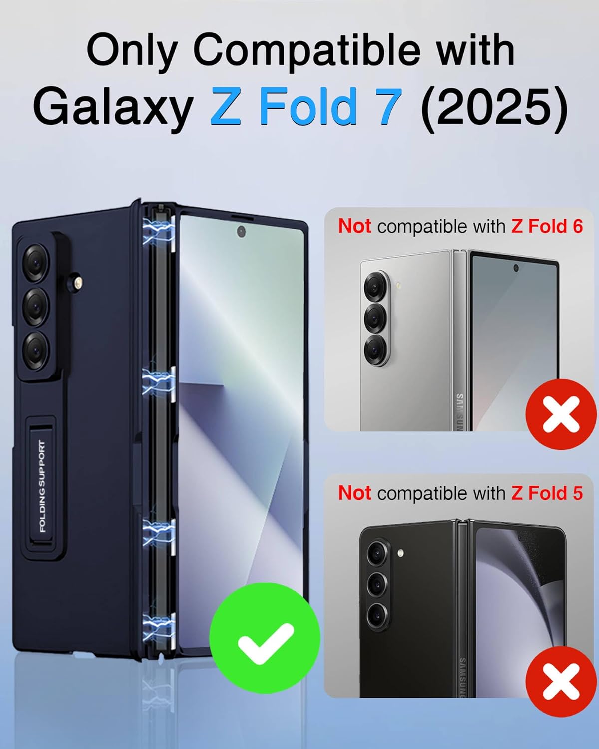 STORMTAL for Samsung Galaxy Z Fold 7 Case with Hinge Protection, [Built-in Screen Protector] [Adjustable Kickstand] Shockproof Slim Fit All-inclusive Protective Phone Cover for Galaxy Z Fold 7 2025
