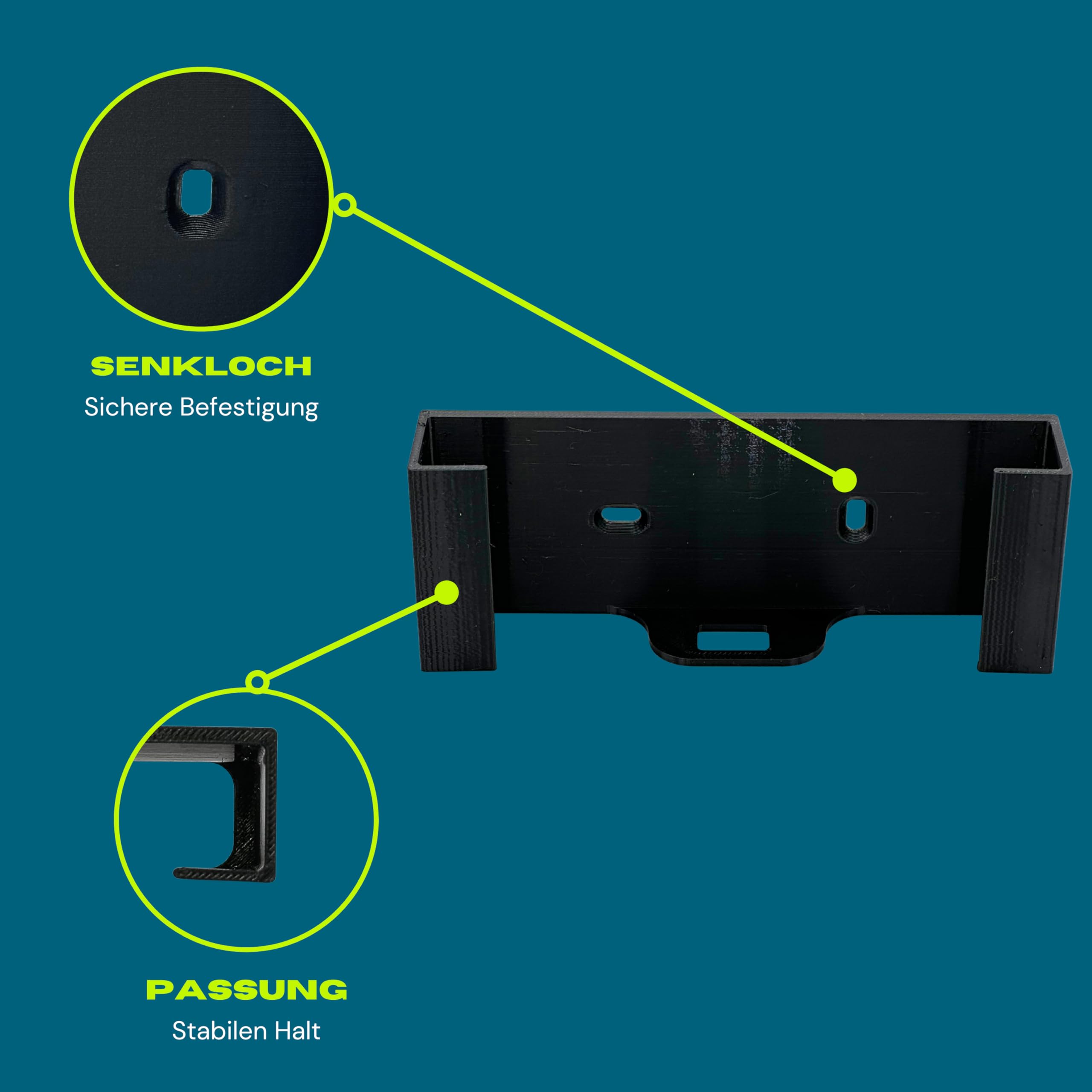 Soporte de pared para router TP-Link M8550 5G, montaje en pared y mesa, o en caravanas de plástico negro, fabricado en Alemania.