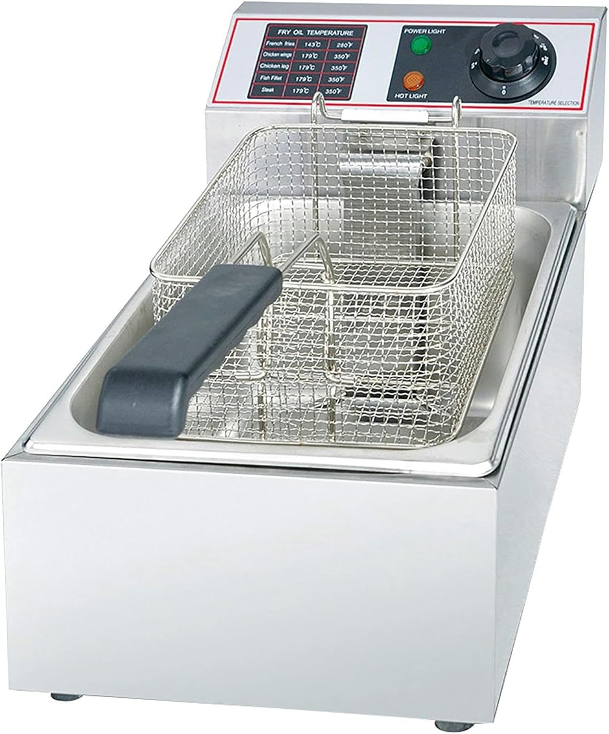8L Electric Deep Fryer, 2500W Countertop Tempareture Control Kitchen Commercial Deep Fat Fryer, for Making Cuisine French Fries Donuts
