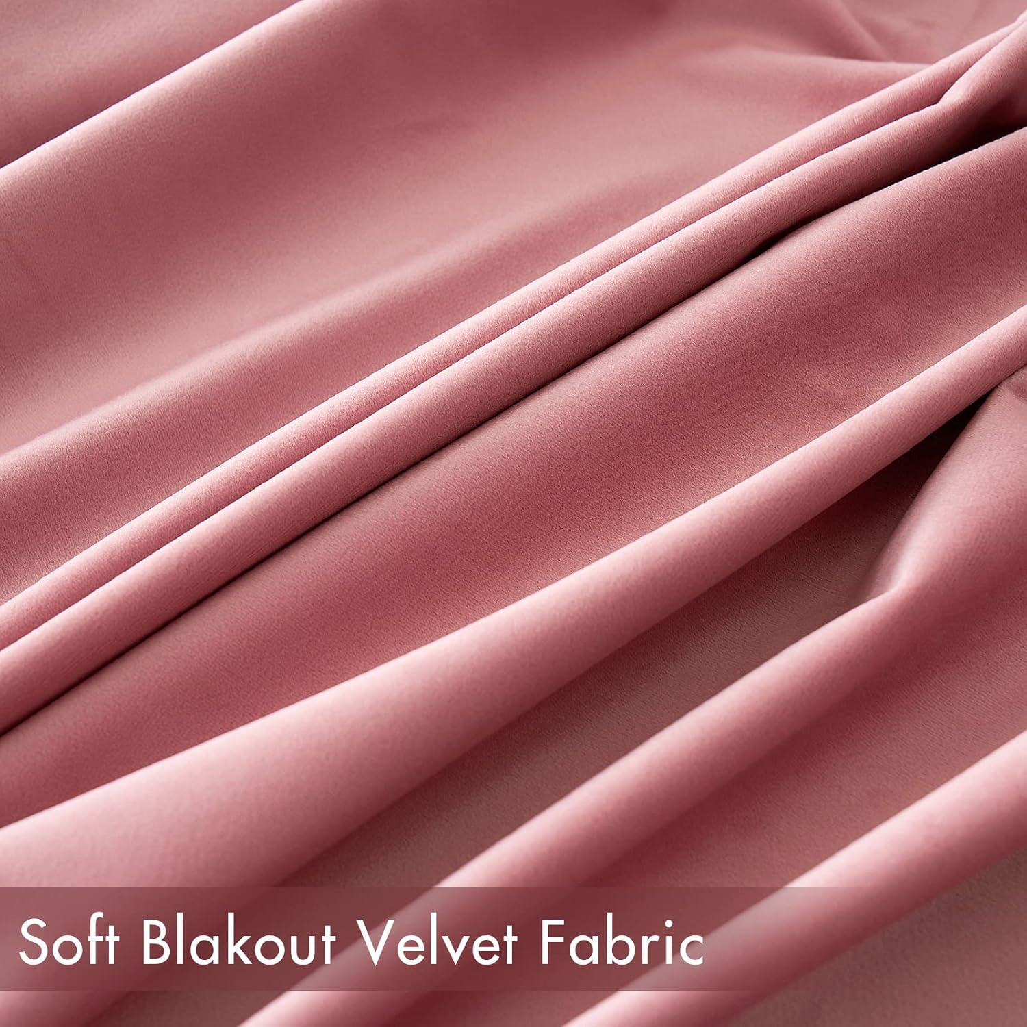 MIULEE Blush Pink Velvet Curtains Thermal Insulated Blackout Curtains/Grommet Window Drapes for Home Theatre/Girls Room/Wedding Decor 52 x 90 Inches Set of 2 Bundle Back Tab Velvet Curtains 2 Panels