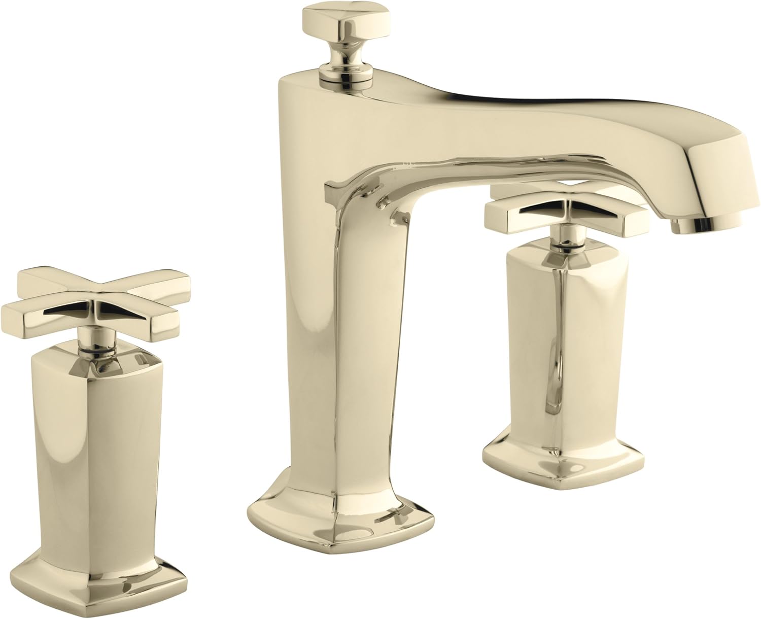 KOHLER K-T16237-3-CP Margaux Deck-Mount High-Flow Bath Faucet Trim with Cross Handles, Valve Not Included, Polished Chrome
