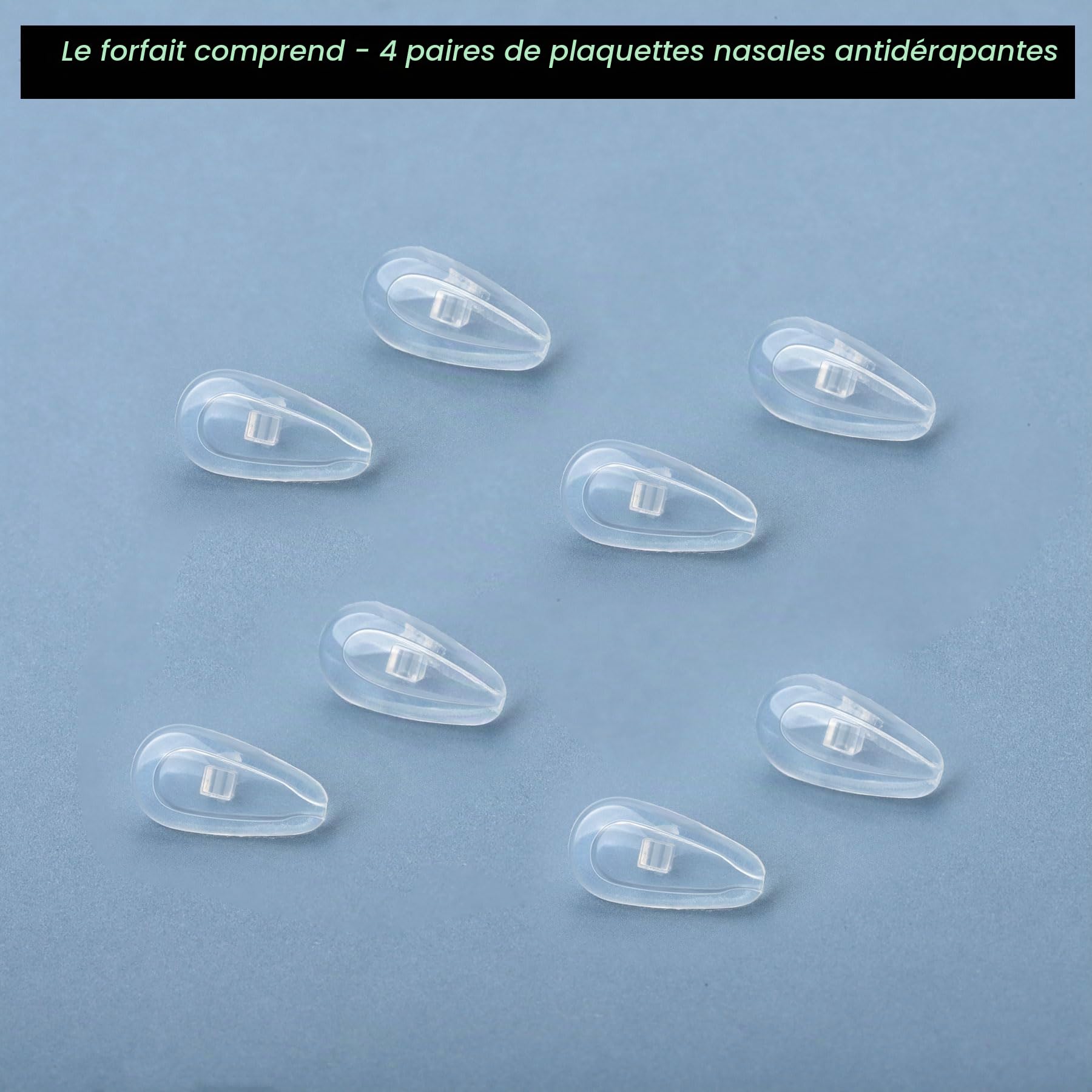 Acefrog Lot de 4 paires de coussinets de nez en silicone en forme de larme pour Oakley Tincup OX3184 OX5099 OX5094, conducteur, lunettes de soleil, lunettes de soleil à visser, antidérapantes