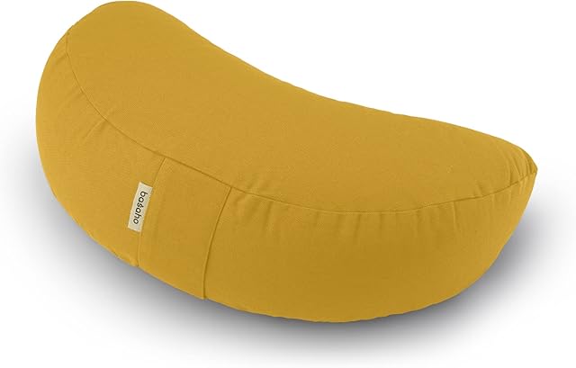 Basaho WEDGE Zafu Meditation Cushion | Organic Cotton (OCS Certified) | Buckwheat Hulls | Removable Washable Cover