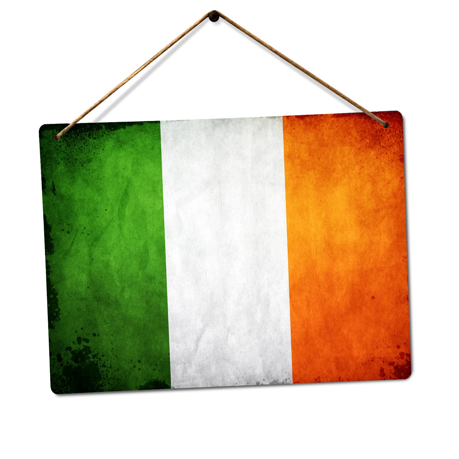 WTF | Worn UK Flags – Ireland | Twine - Metal Wall Sign Plaque Art Inspirational