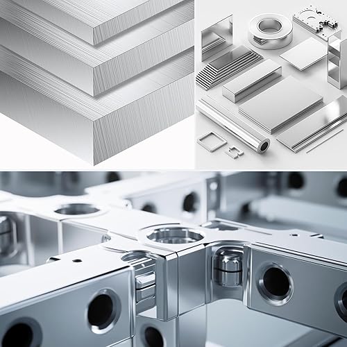 Miniatura 4 de Placa de hoja de aluminio de 1 pulgada de grosor, placas de aluminio resistentes de 6 x 6 pulgadas con película protectora, placa de panel plano