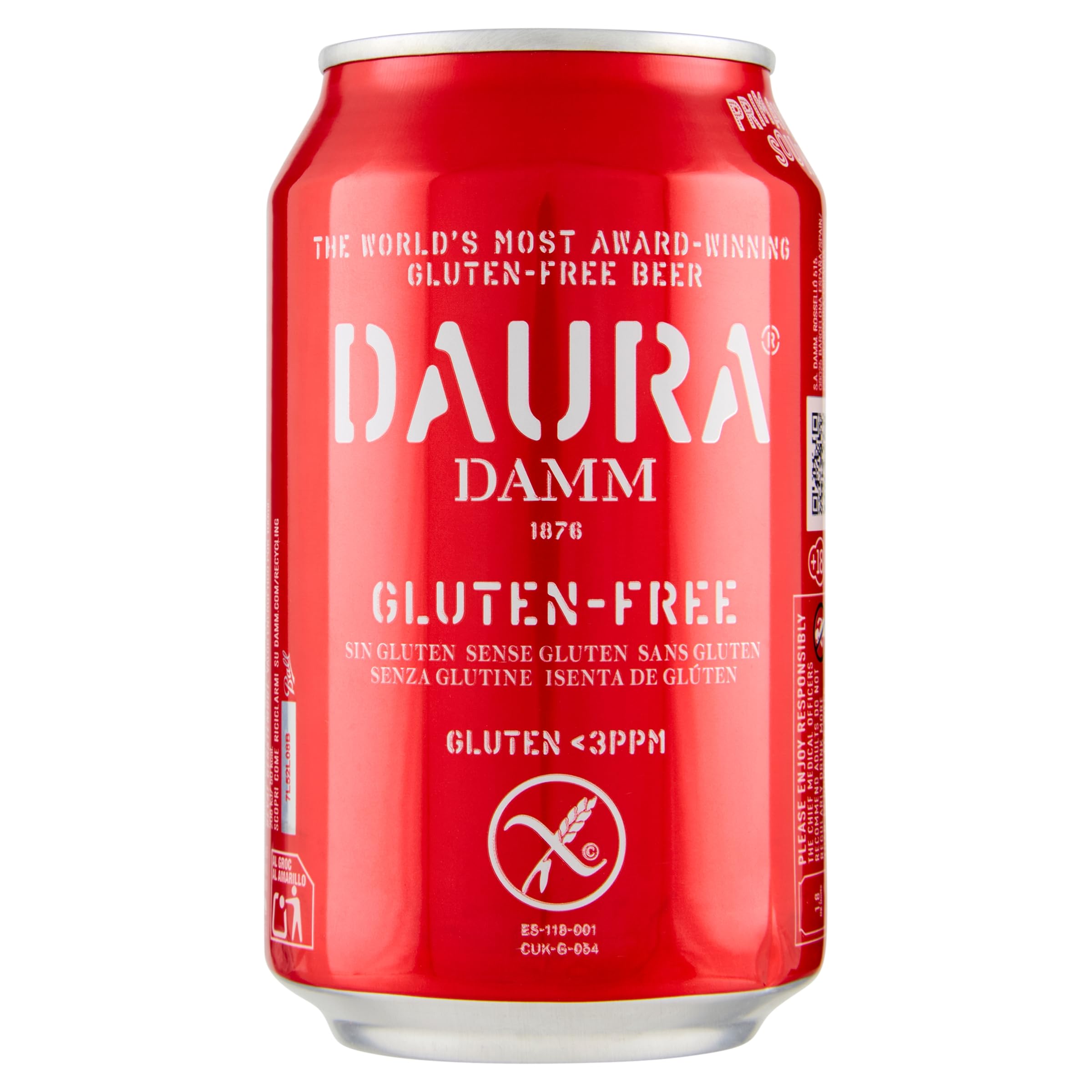 Estrella Damm Ohne Gluten Bier 5.4% Alkohol 24 x 330ml Geschenk Set