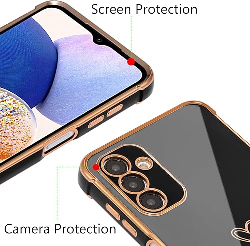 Miniatura 2 de ZTOFERA Funda diseñada para Samsung Galaxy A14 5G, bonito patrón de corazones de amor con borde chapado y protección de lente de cámara para Galaxy