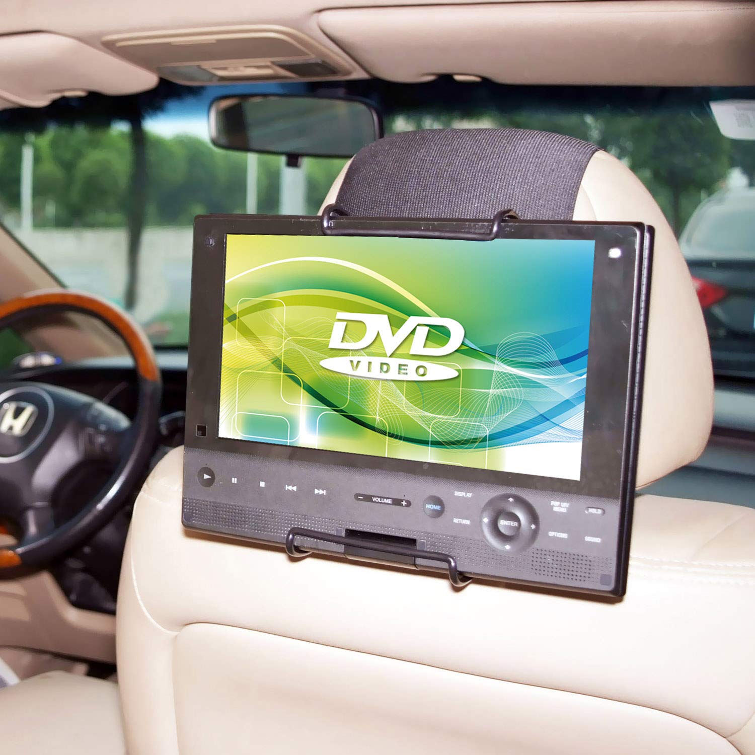 TFY Support appuie-tête pour lecteur DVD portable avec écran pivotant et iPad Pro, également compatible avec iPad Air et autres tablettes de 22,8 cm (9 pouces)