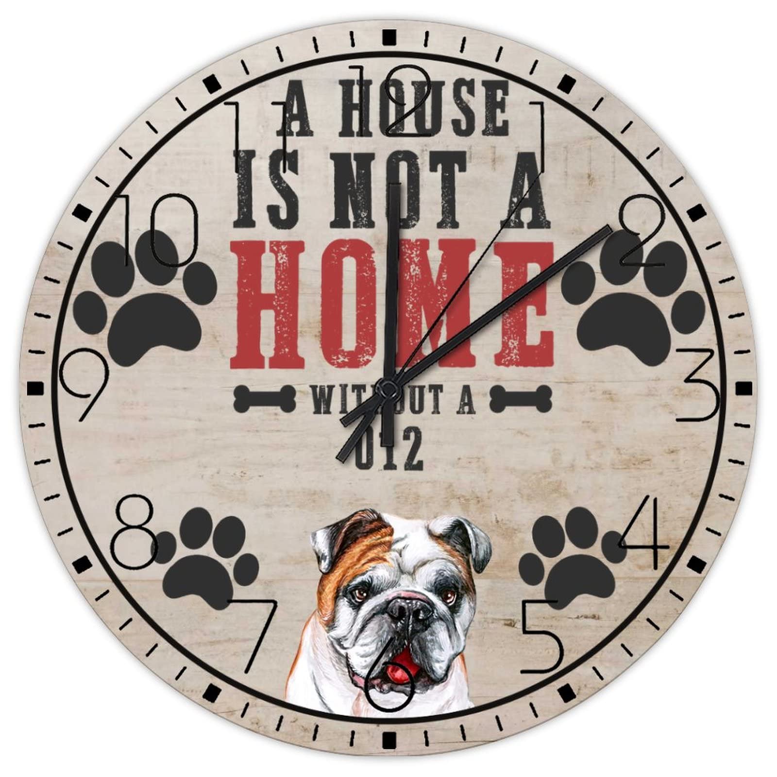 Horloge pour amoureux des chiens avec portrait décoratif en bois