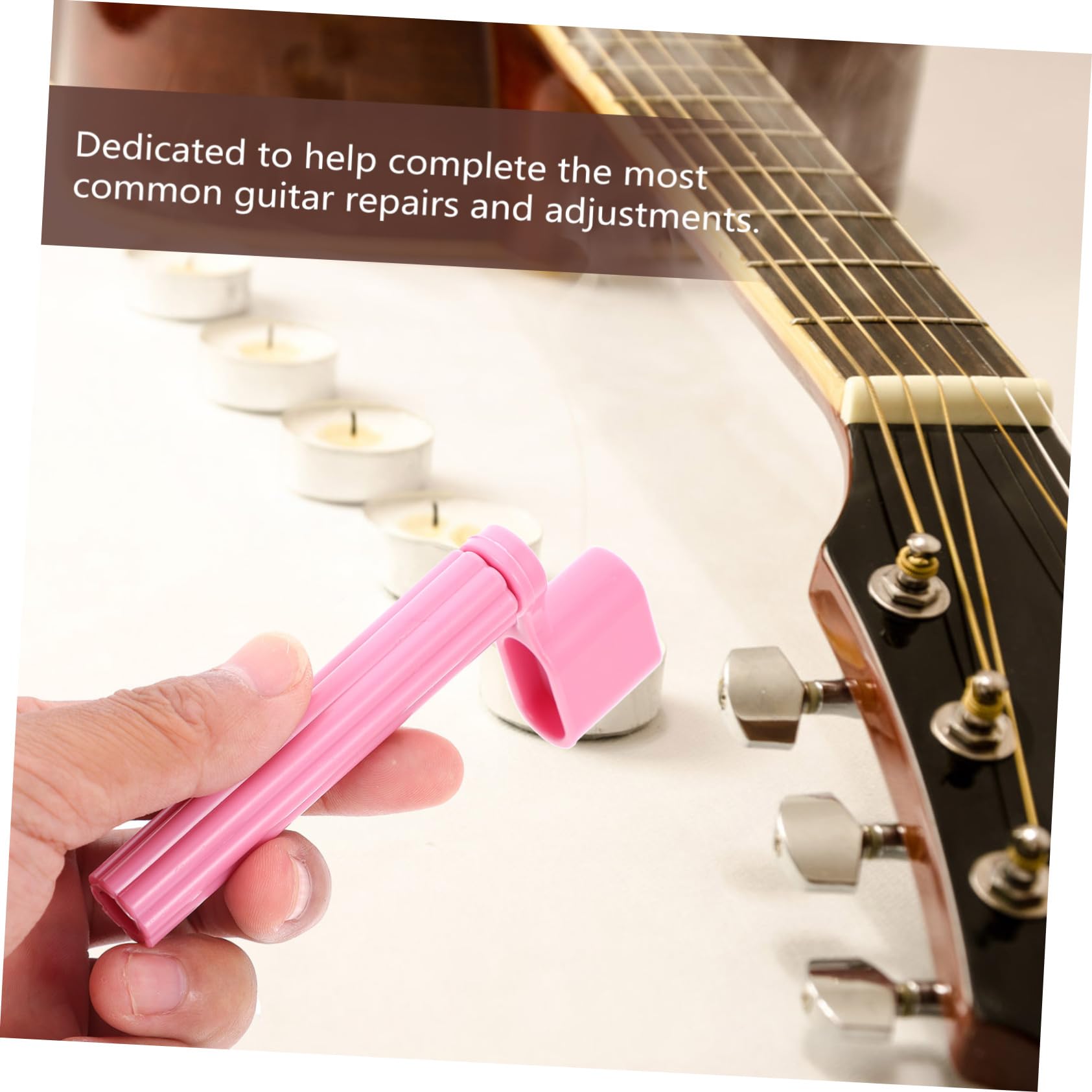 SHOWERORO Guitar Nut Saddle Winder Kit 15pcs Folk Guitar Accessories Replacement Parts Set Random Color