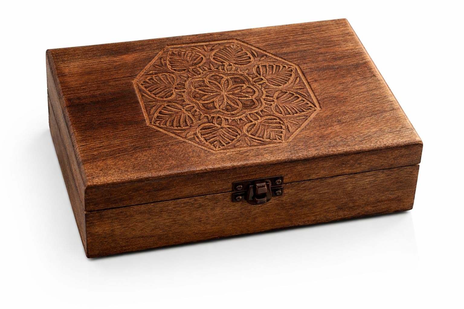 Organisateur de bijoux et boîte de rangement pour montre en bois sculpté