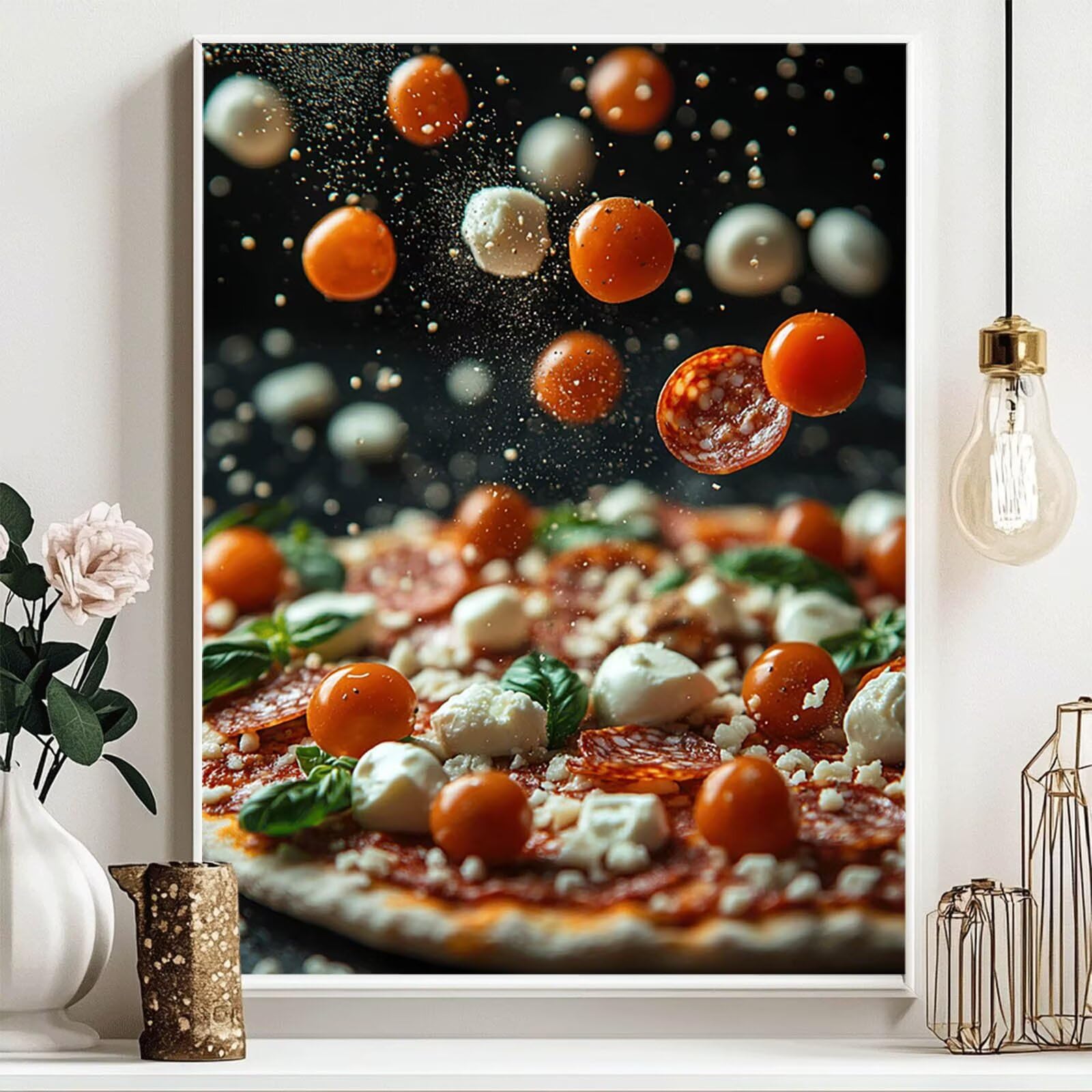 Diamentowy zestaw artystyczny do pizzy dla dorosłych, DIY, pyszne malowanie po numerach, dla dorosłych na diamentach, 102 x 137 cm, kryształowe zestawy artystyczne i do majsterkowania dla dzieci