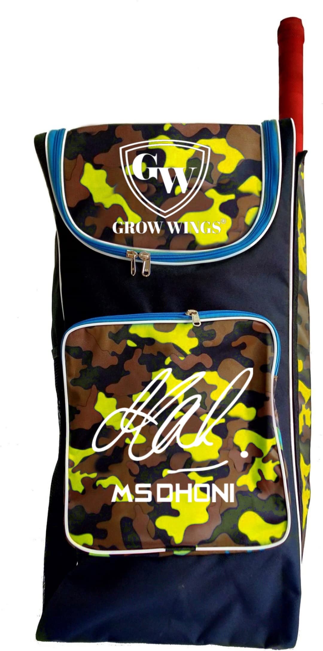 Grow wings Branded Cricket Kit Bag with Special Bat Holder On Two Side, Duffle Kit Bag, Backpack, Full Size with Shoulder Straps (Yellow) (B0CXPFS1Q8) Amazon Price History, Amazon Price Tracker