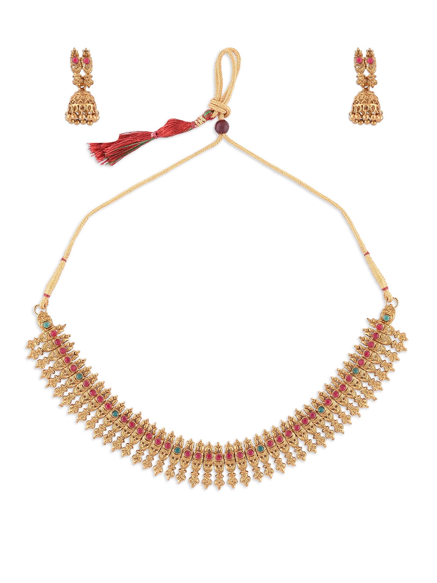 ZAVERI PEARLS Green Traditional Necklace & Earring Set For Women-ZPFK18632 (B0DCSRNLJF) Amazon Price History, Amazon Price Tracker