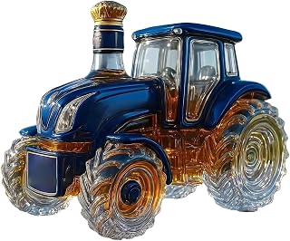 Whiskey Tractor Bottle - 750ml Bourbon Decanter | Alcohol Glass Container - Tractor Shaped Bottle for Bourbon Tequila Brandy Vodka Bar Office Decorative Gift