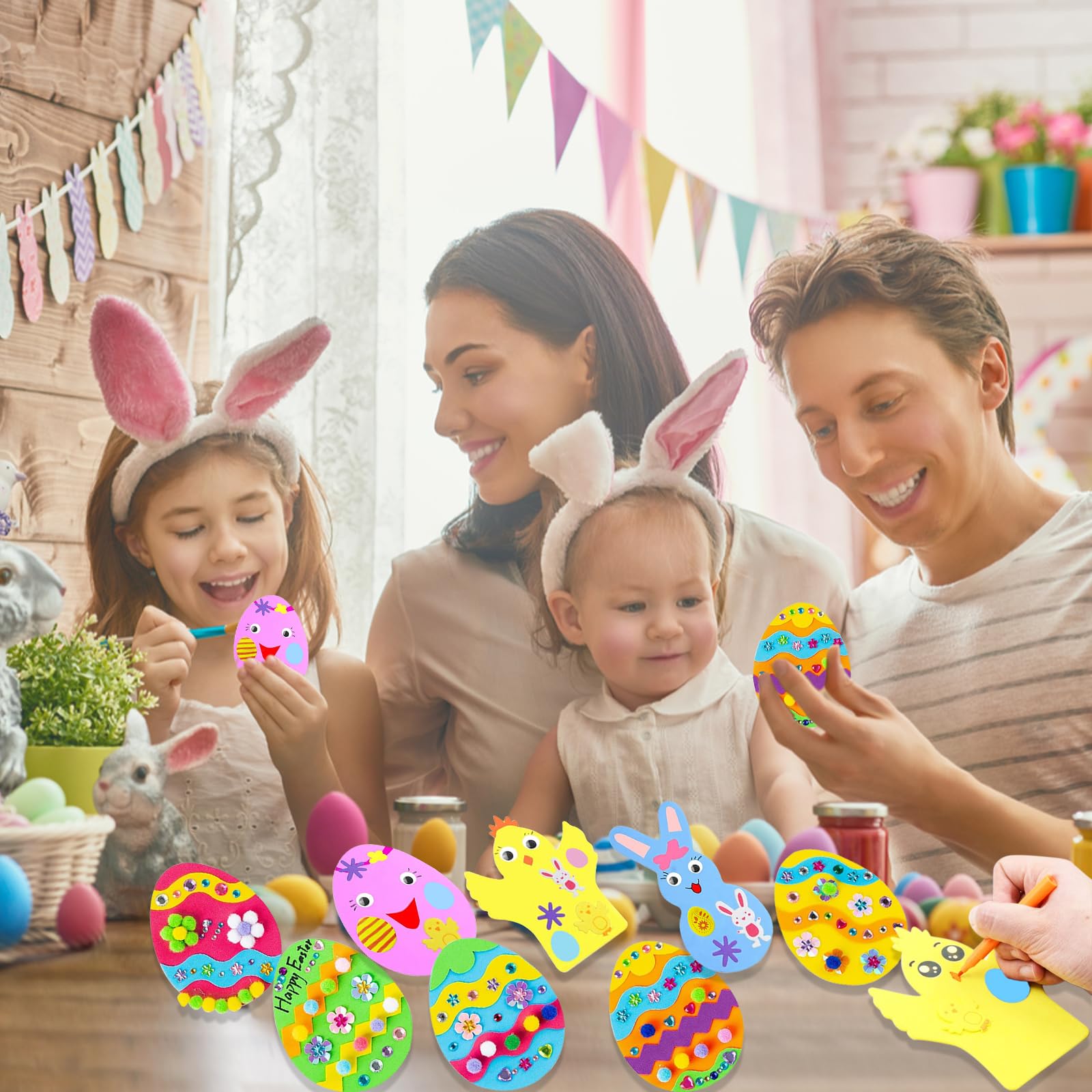 Kit Créatif œufs De Pâques 18 Pièces - Activité Manuelle Enfants Avec Mousse EVA Et Autocollants