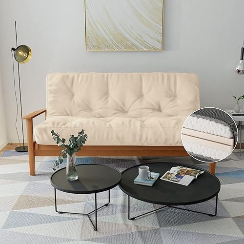 Miniatura 10 de Loosh Principal | Colchón de espuma viscoelástica para sofá cama de tamaño matrimonial de 6 pulgadas, fabricado en Estados Unidos, beige, sin marco