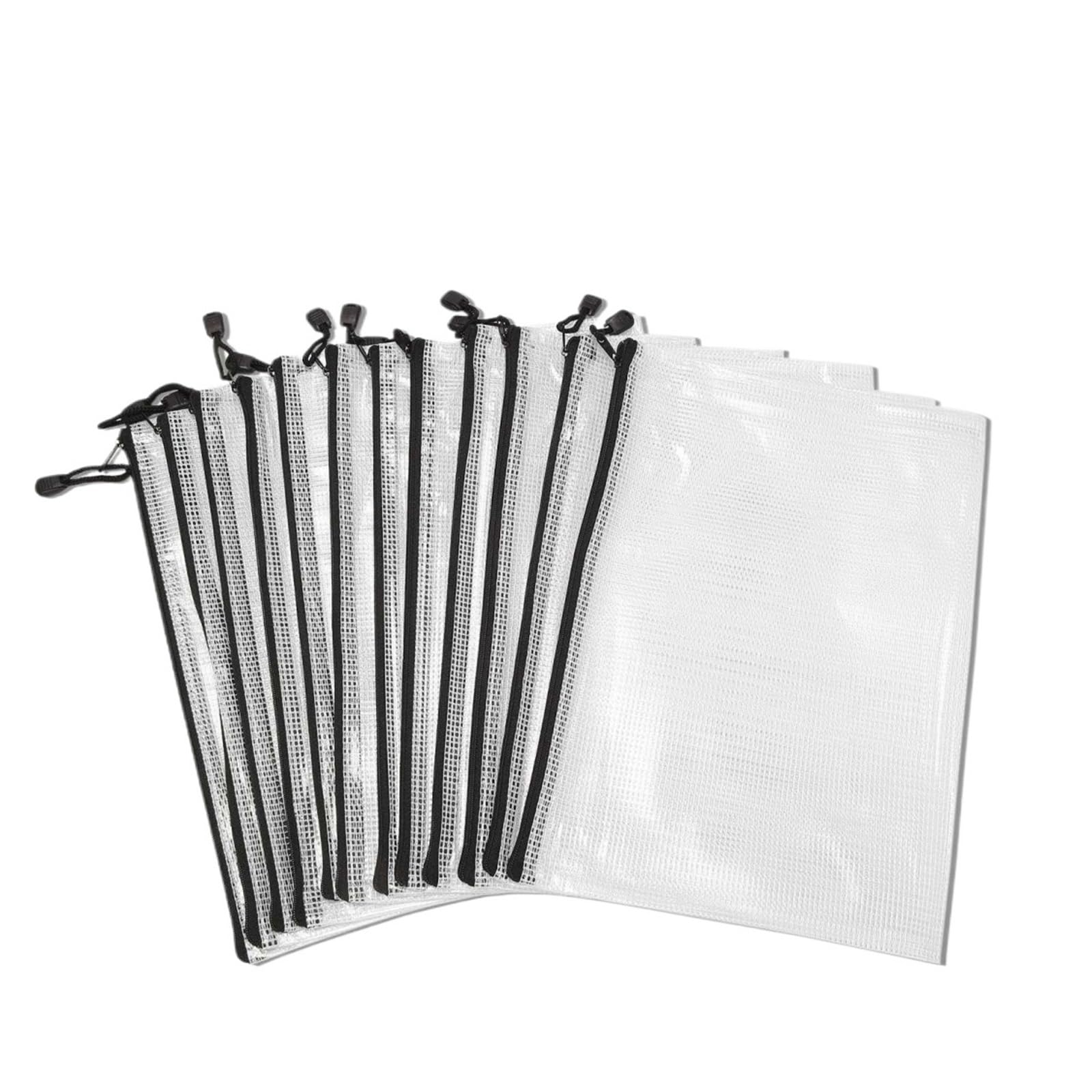 12 Sacchetti con Cerniera A4, in Rete con Cerniera, for Giochi da Tavolo, in PVC, for Ufficio, 34 * 24 cm