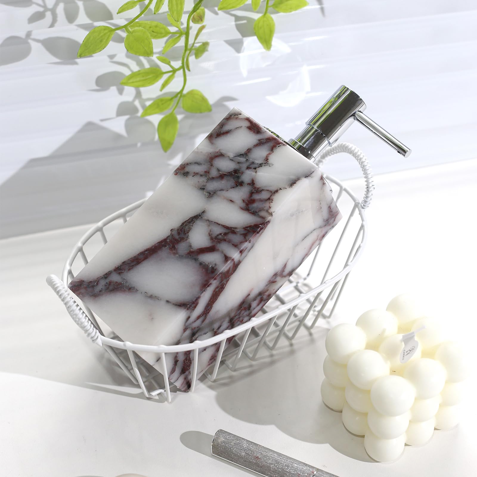 Luxus Marmor Seifenspender für Badezimmer Calacatta Viola