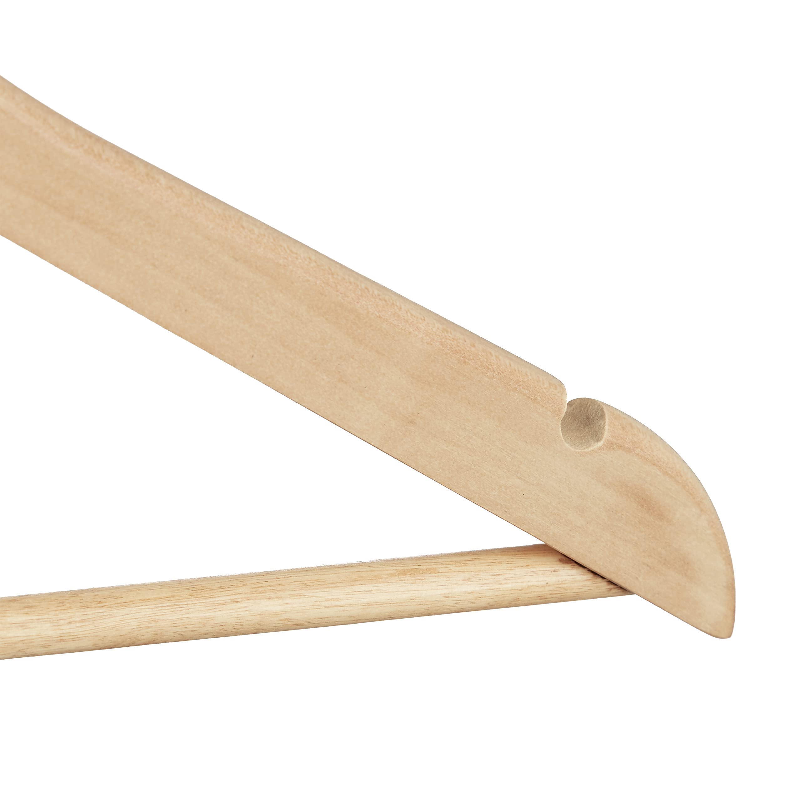 Relaxdays Pack de Perchas, Perchas de Madera para el Armario, Gancho Giratorio, HxL: 22,5x44,5 cm, Natural, Pack de 48