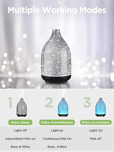 Miniatura 2 de InnoGear Difusor de aceite, difusor de aromaterapia para aceites esenciales, difusor de aroma de 5.1 fl oz, humidificador ultrasónico de niebla fría