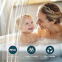 Vista 2 de Titanker 3G forro de PEVA para cortina de regadera, 72 x 78 pulgadas, forro plástico transparente, ligero e impermeable para cortina, para baño