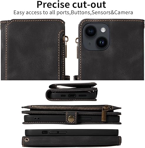 Miniatura 6 de Funda de cuero con soporte de cremallera para Xiaomi Mi Poco X3 X4 X5ProNFC, cuerda de mano, soporte, cubierta trasera de hebilla de cobre