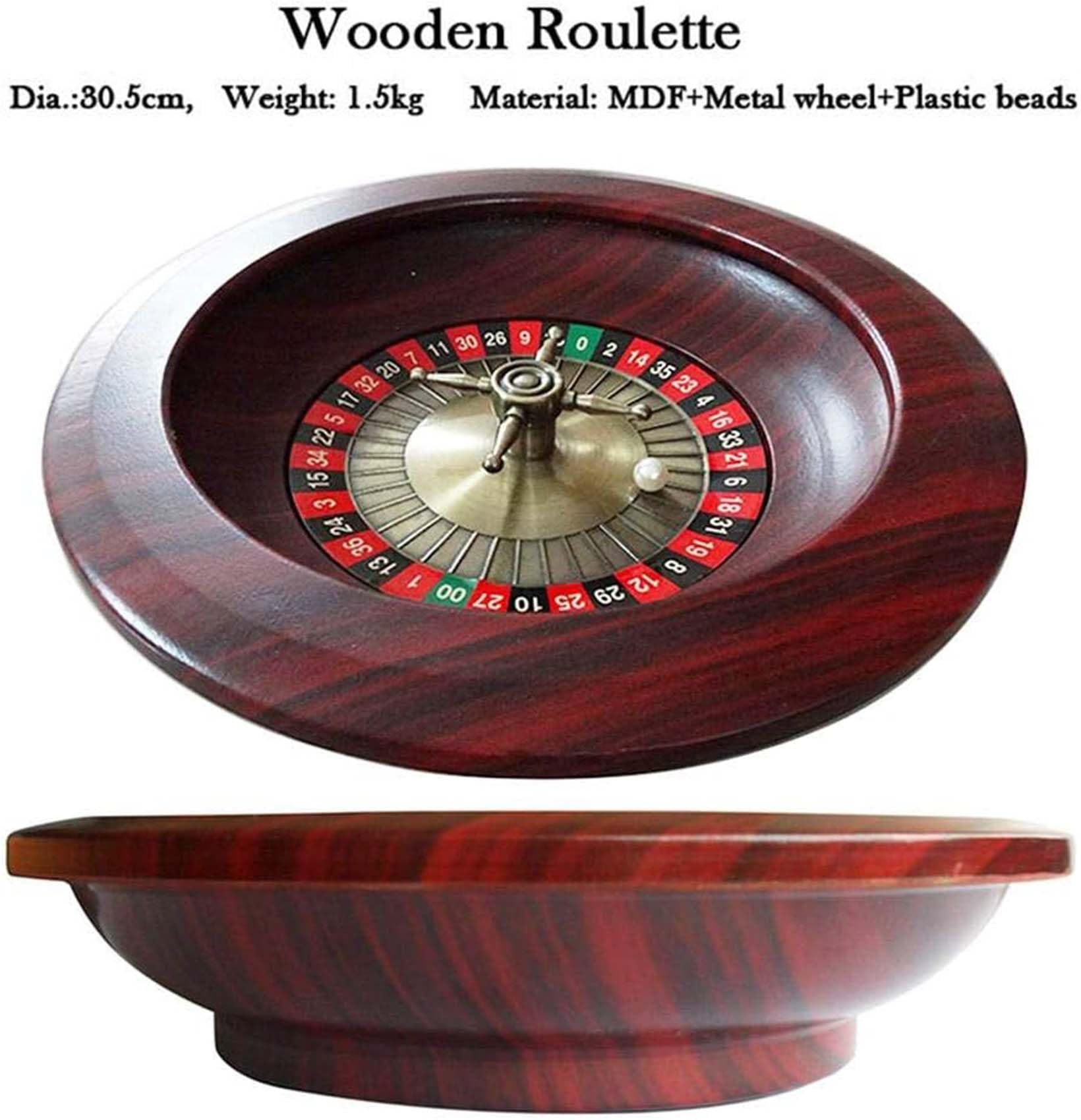 Hölzernes Roulette-Rad Tischspiel Plattenspieler Roulette Radsatz Roulette Spiel Casino Set Roulette Rad Holz Der Rotor Ist Aus Massivem Aluminium Roulette Aus Holz,01