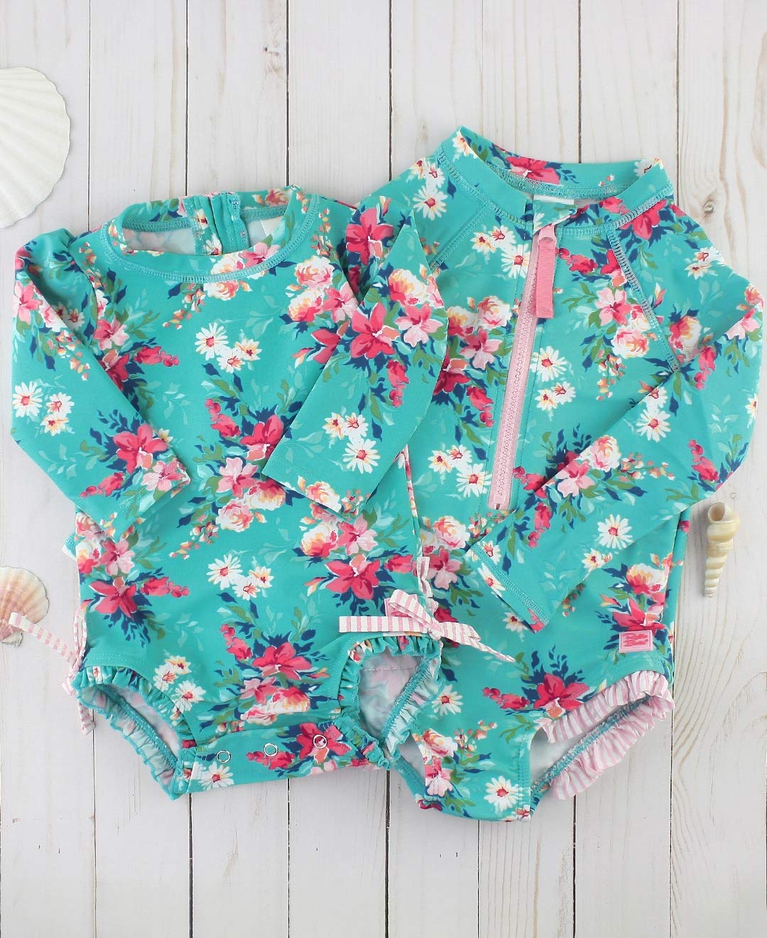 Snapklik.com : RuffleButts Baby Girls UPF 50+ Sun Protection Floral ...