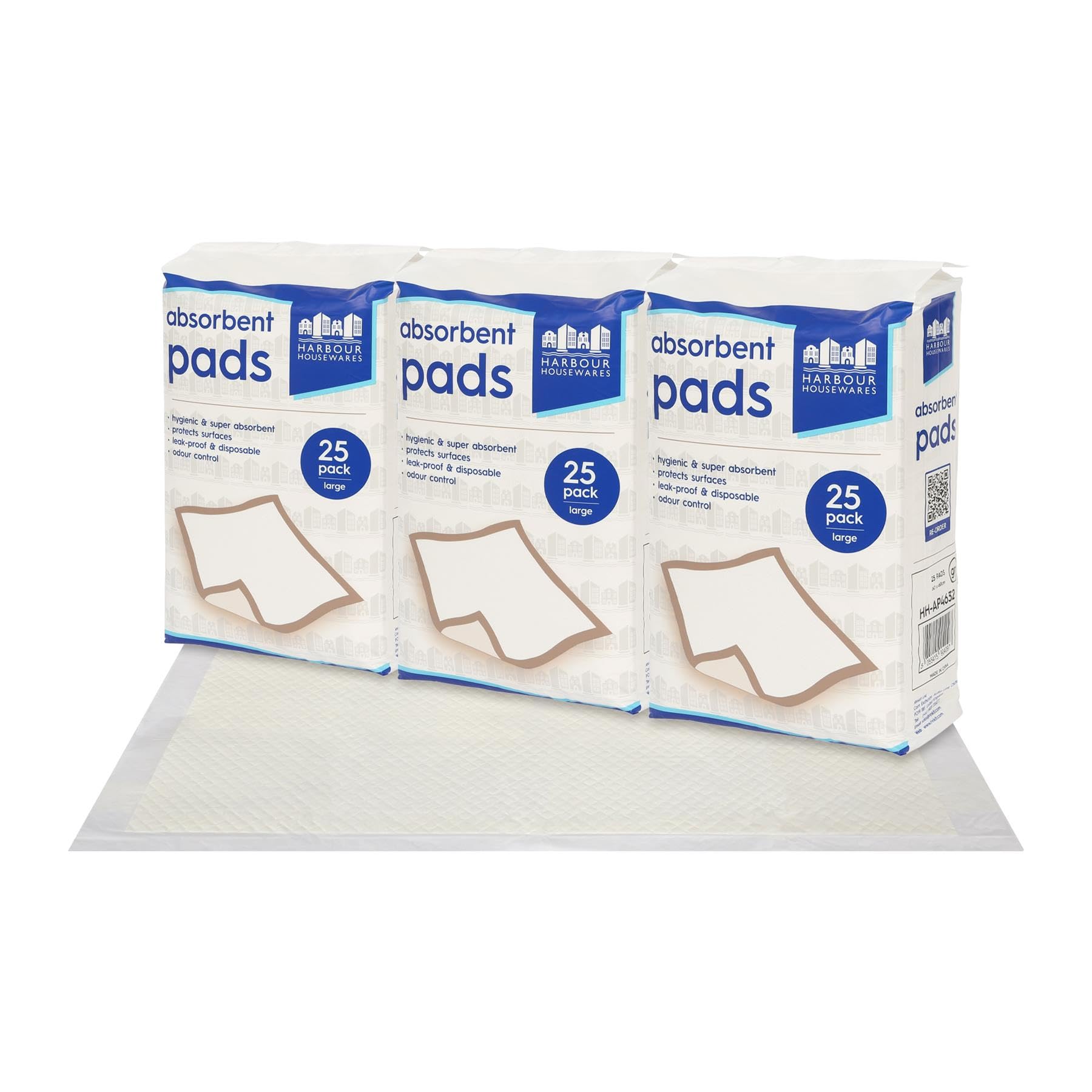 Harbour Housewares Disposable Puppy Training Pads - 60Cm X 89Cm - Pack Of 10